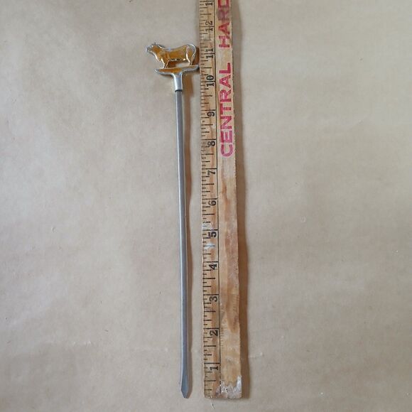 Lot Of 3 Rooster Cow Pig Skewers Kabobs 11.5" - Picture 5 of 5